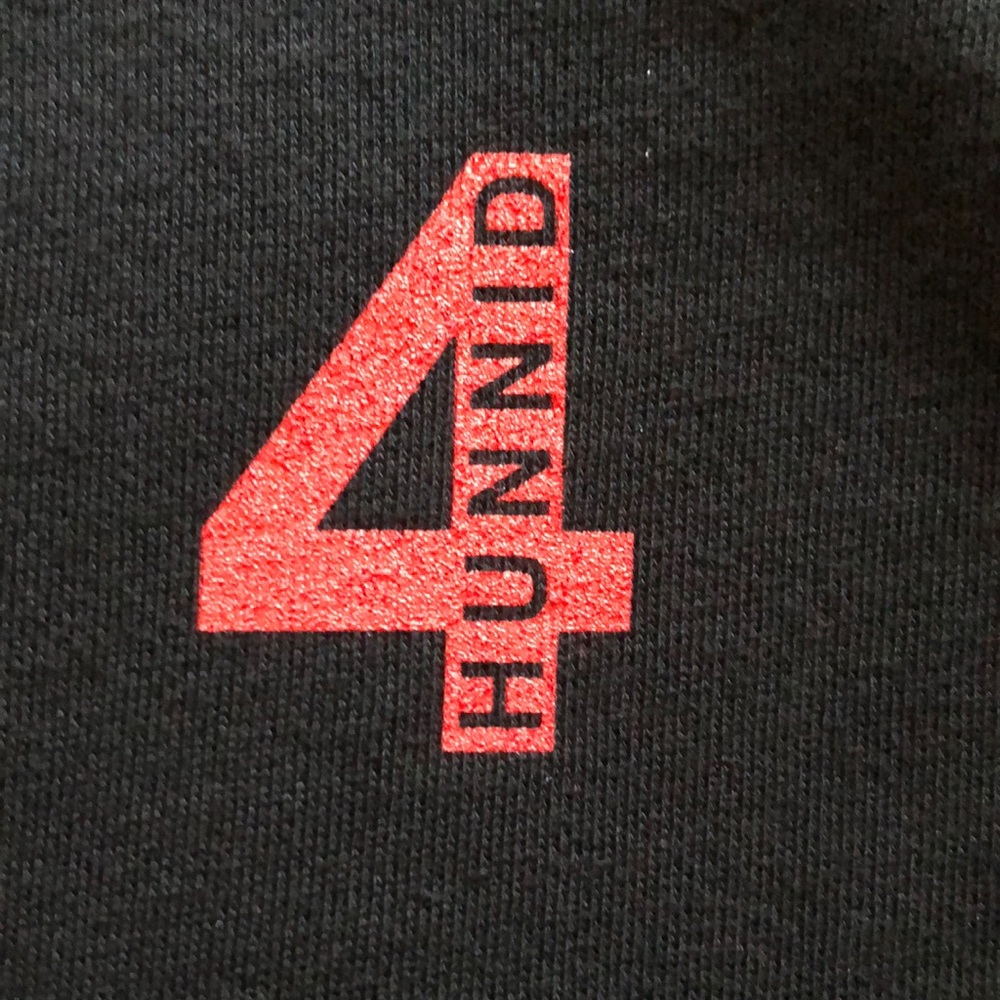 4HUNNID YG BIG CHECKS Hoodie Black M